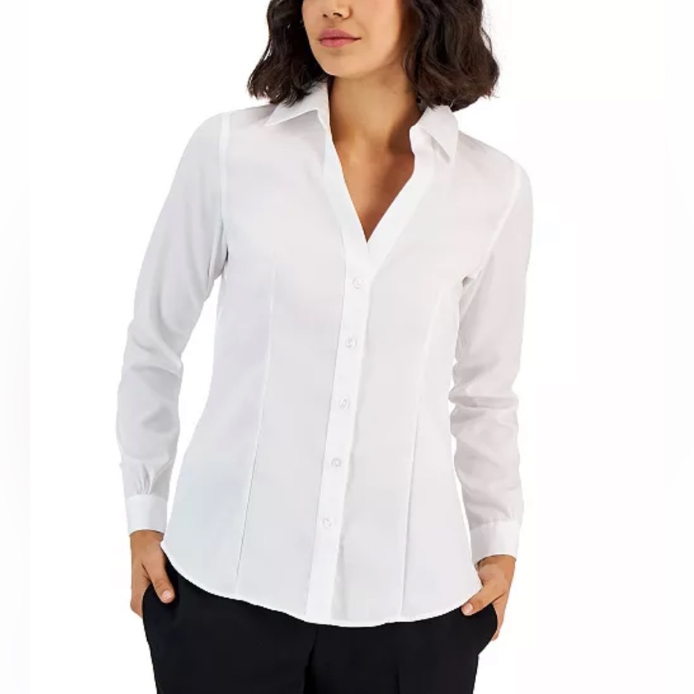 Classic White Women's Button-Up Shirt